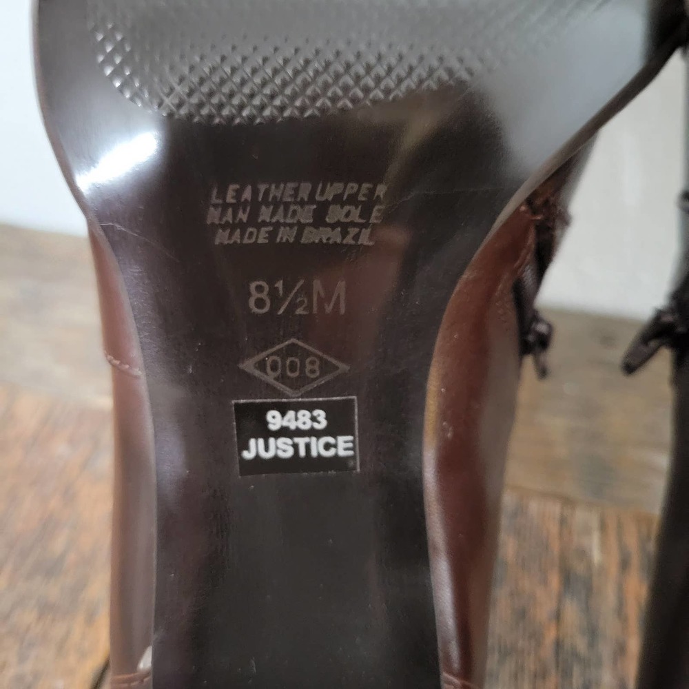 Dibia 'Justice' Square Toe Brown Leather Side Zip… - image 8